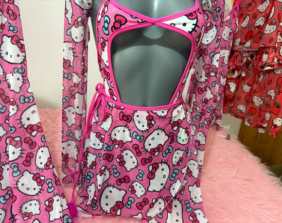 MINI BALET MESH Hello Festival Pink