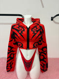 CHAQUETA GANSTA MUCH TRIBAL ROJA